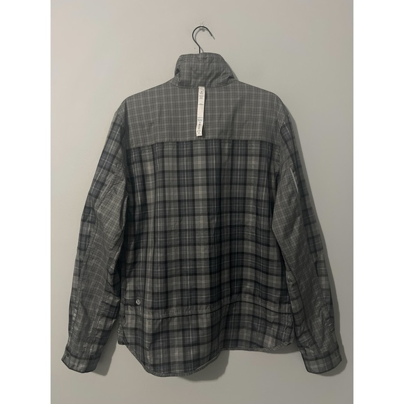 Lululemon Jacket Men’s Gray Large Plaid Shirt Reversible Reflective Windbreaker - Picture 11 of 16